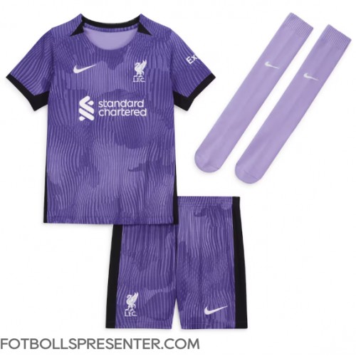 Liverpool Virgil van Dijk #4 Tredje tröja Barn 2023-24 Kortärmad (+ korta byxor)